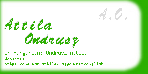 attila ondrusz business card